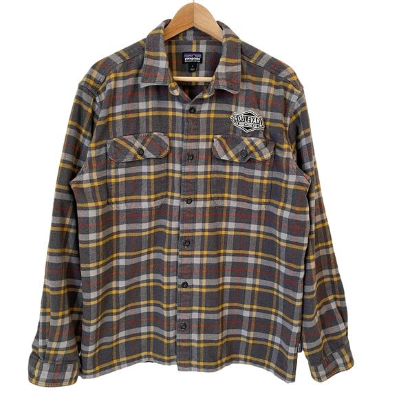 Patagonia Other - Patagonia Mens Fjord Plaid Flannel Shirt L Boulevard Brewing Co Organic Button